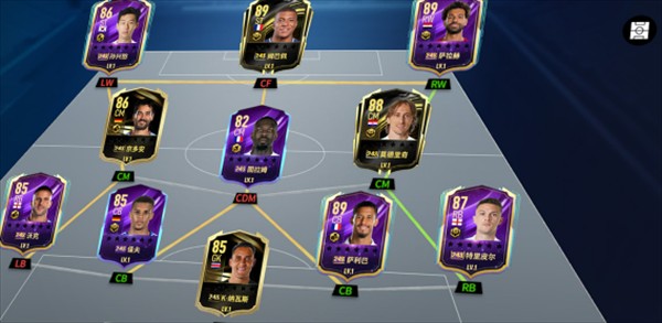 足球大玩家HD游戏平民阵容推荐1