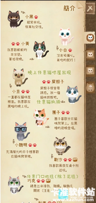 猫咪的秘密森林游戏猫咪图鉴1